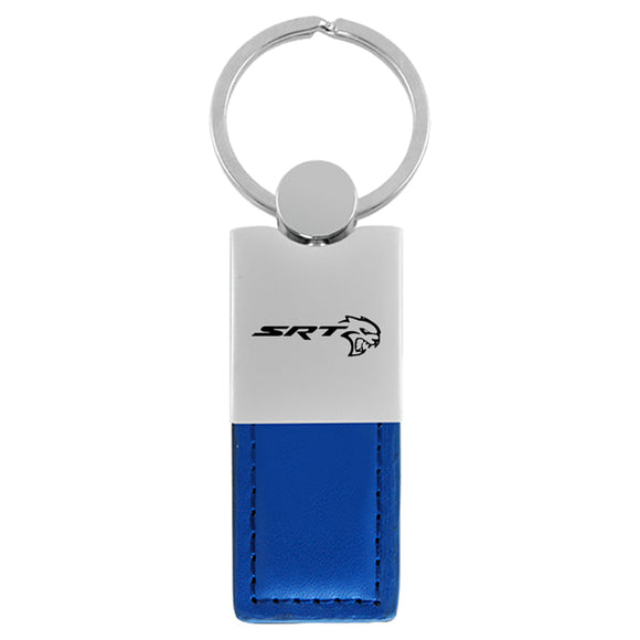 Dodge SRTH Hellcat Keychain & Keyring - Duo Premium Blue Leather