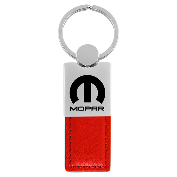Mopar Keychain & Keyring - Duo Premium Red Leather