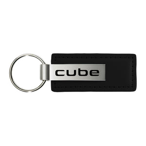 Nissan Cube Black Leather Key Chain & Key Ring