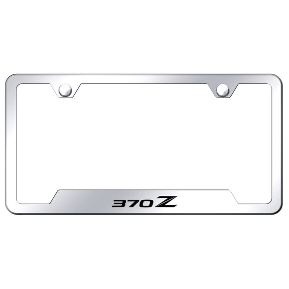 Nissan 370Z License Plate Frame - Laser Etched Cut-Out Frame - Stainless Steel