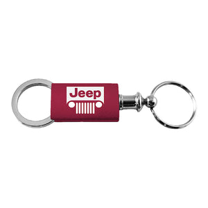 Jeep Grill Keychain & Keyring - Burgundy Valet