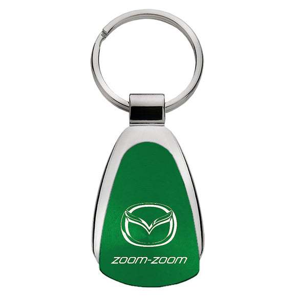 Mazda Zoom Zoom Keychain & Keyring - Green Teardrop