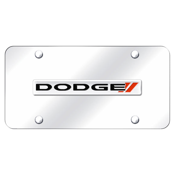 Dodge Stripes Logo Chrome on Chrome Plate
