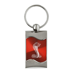 Ford Mustang Shelby Cobra Keychain & Keyring - Red Wave