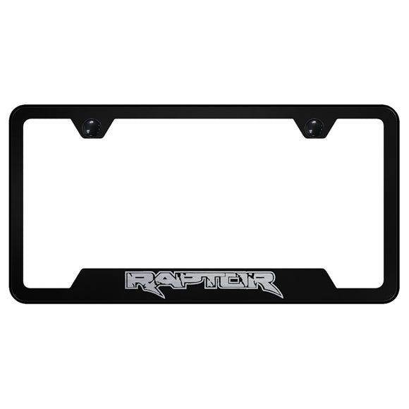 Ford Raptor License Plate Frame - Laser Etched Cut-Out Frame - Black