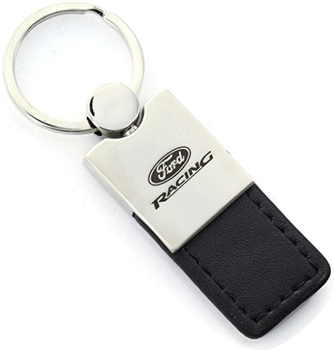 Ford Racing Keychain & Keyring - Duo Premium Black Leather