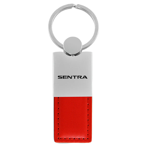 Nissan Sentra Keychain & Keyring - Duo Premium Red Leather