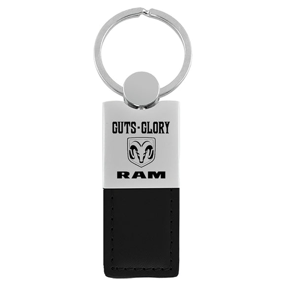 Dodge Ram Guts-Glory Keychain & Keyring - Duo Premium Black Leather