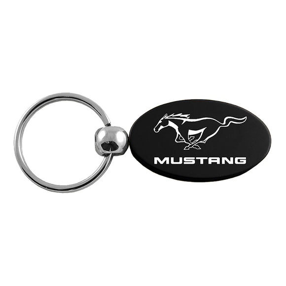 Ford Mustang Keychain & Keyring - Black Oval