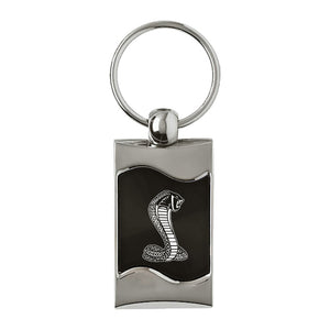 Ford Mustang Shelby Cobra Keychain & Keyring - Black Wave