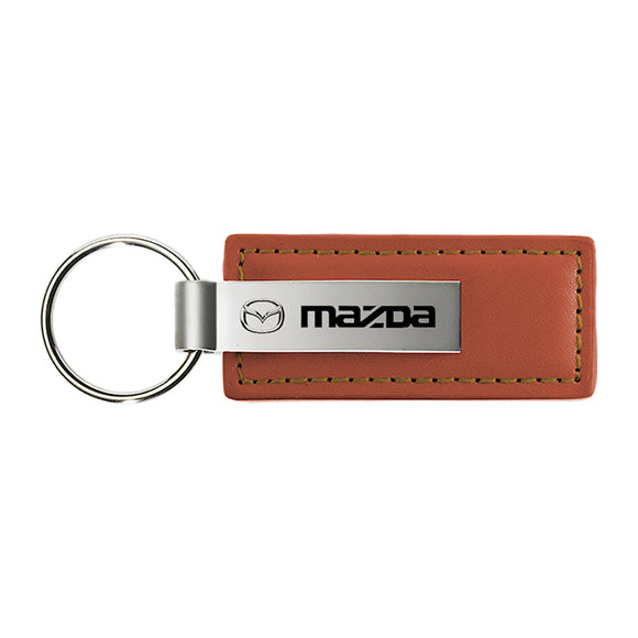 Mazda Keychain & Keyring - Brown Premium Leather