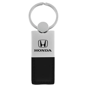 Honda Keychain & Keyring - Duo Premium Black Leather