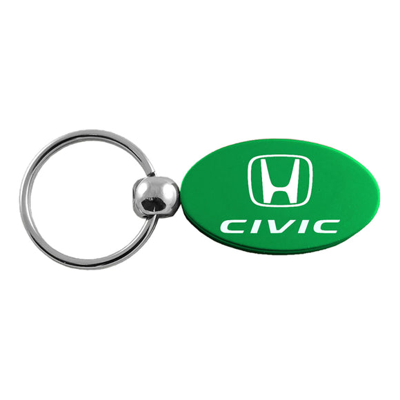 Honda Civic Keychain & Keyring - Green Oval
