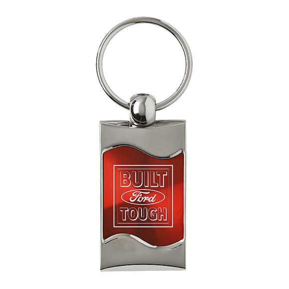 Ford Built Tough Keychain & Keyring - Red Wave