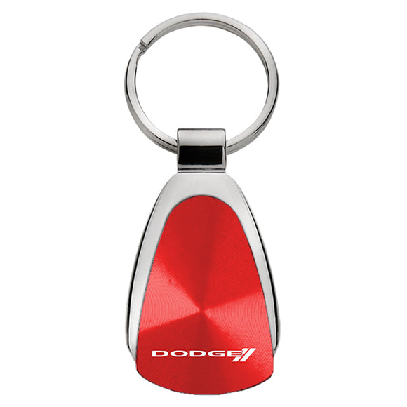 Dodge Stripe Keychain & Keyring - Red Teardrop