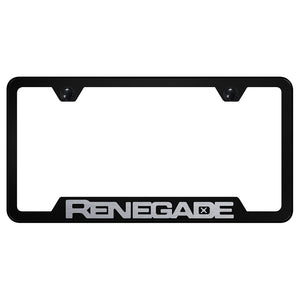 Jeep Renegade License Plate Frame - Laser Etched Cut-Out Frame - Black