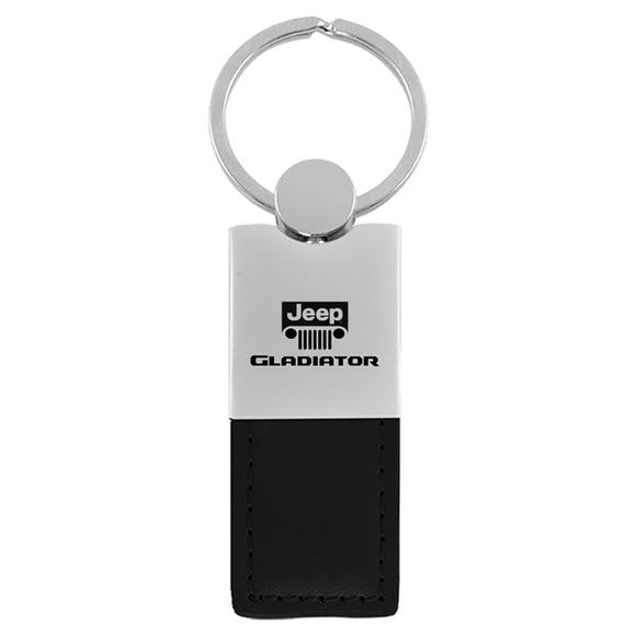Jeep Gladiator Keychain & Keyring - Duo Premium Black Leather