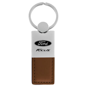 Ford Focus Keychain & Keyring - Duo Premium Brown Leather