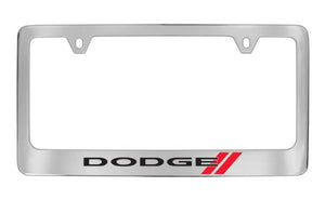 Dodge Logo Chrome Plated Metal License Plate Frame Holder