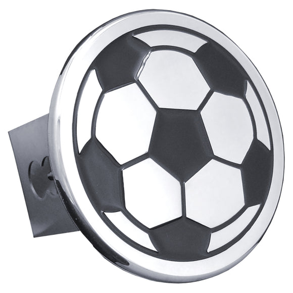 Soccer Ball Chrome Trailer Hitch Plug