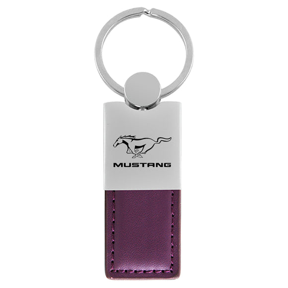 Ford Mustang Keychain & Keyring - Duo Premium Purple Leather