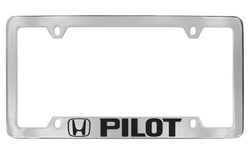 Honda Pilot Chrome Plated Metal Bottom Engraved License Plate Frame Holder