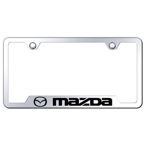 Mazda License Plate Frame - Laser Etched Cut-Out Frame - Stainless Steel