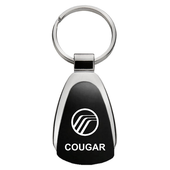 Mercury Cougar Keychain & Keyring - Black Teardrop