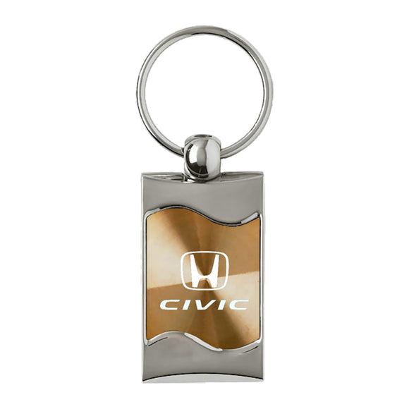 Honda Civic Keychain & Keyring - Gold Wave