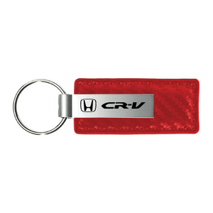 Honda CR-V Keychain & Keyring - Red Carbon Fiber Texture Leather