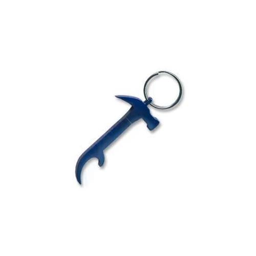 Hammer Keychain & Keyring - Bottle Opener - Blue