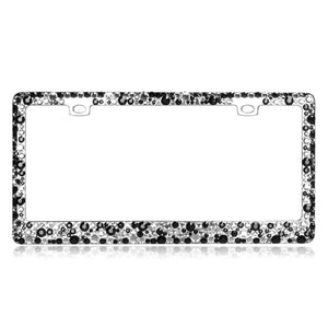 Multiple Sized T-Smoke and Black Color Crystals Chrome Metal Frame - 2 Hole
