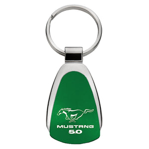 Ford Mustang 5.0 Keychain & Keyring - Green Teardrop