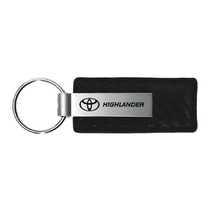 Toyota Highlander Keychain & Keyring - Carbon Fiber Texture Leather