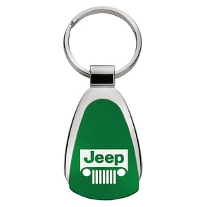 Jeep Grill Keychain & Keyring - Green Teardrop