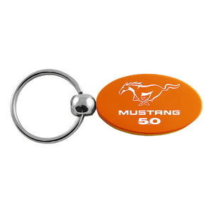 Ford Mustang 5.0 Keychain & Keyring - Orange Oval