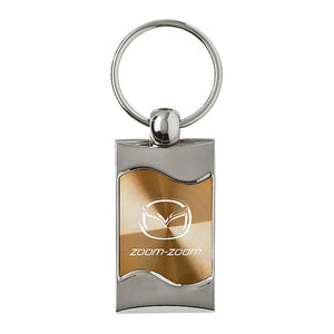 Mazda Zoom Zoom Keychain & Keyring - Gold Wave