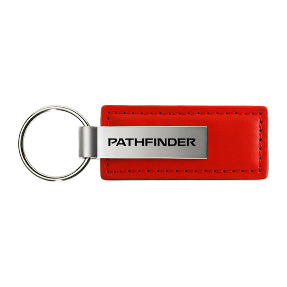 Nissan Pathfinder Keychain & Keyring - Red Premium Leather