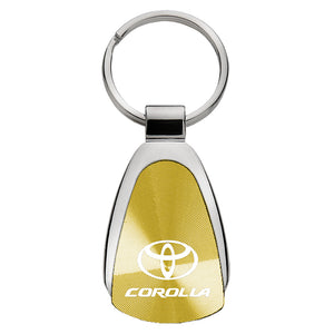 Toyota Corolla Keychain & Keyring - Gold Teardrop