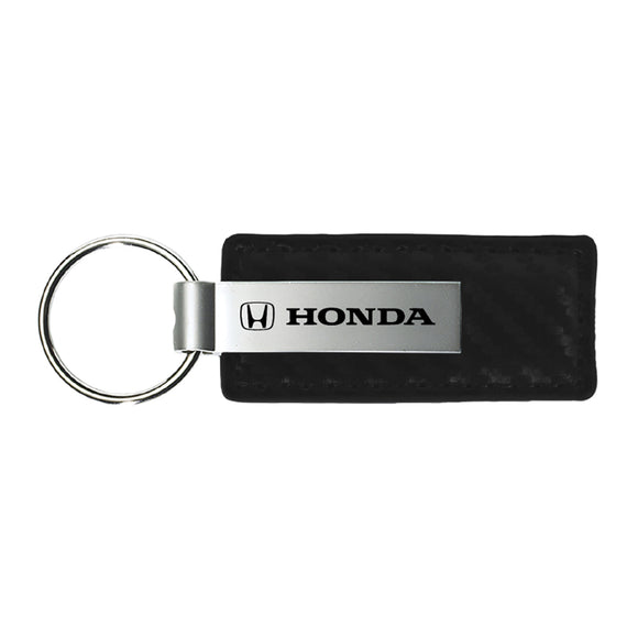 Honda Keychain & Keyring - Carbon Fiber Texture Leather