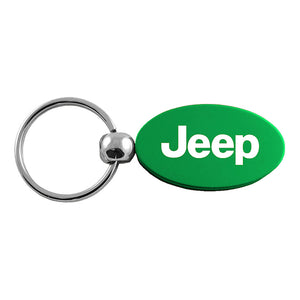 Jeep Keychain & Keyring - Green Oval