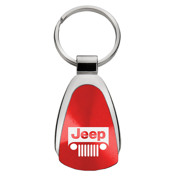 Jeep Grill Keychain & Keyring - Red Teardrop
