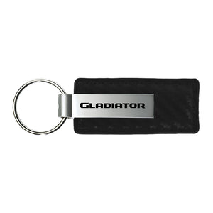 Jeep Gladiator Keychain & Keyring - Carbon Fiber Texture Leather