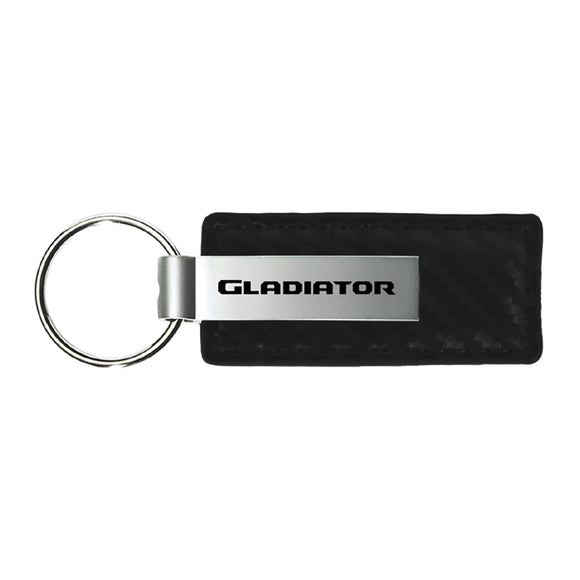 Jeep Gladiator Keychain & Keyring - Carbon Fiber Texture Leather
