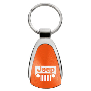 Jeep Grill Keychain & Keyring - Orange Teardrop
