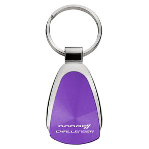 Dodge Challenger Keychain & Keyring - Purple Teardrop
