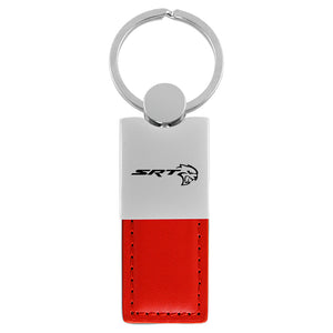 Dodge SRTH Hellcat Keychain & Keyring - Duo Premium Red Leather