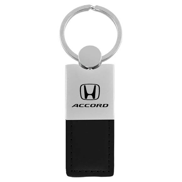 Honda Accord Keychain & Keyring - Duo Premium Black Leather