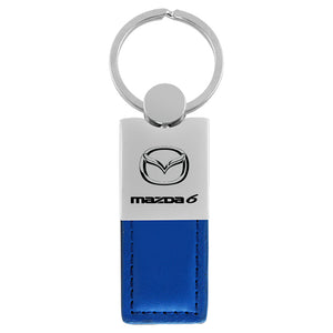 Mazda 6 Keychain & Keyring - Duo Premium Blue Leather