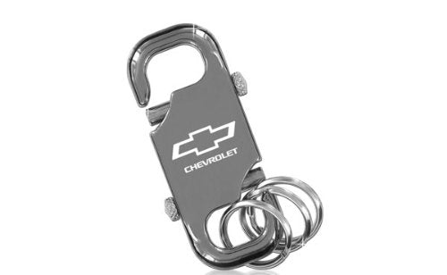 Chevrolet Black Nickel Dual Clip Multi-Rings Key Chain Keychain Fob